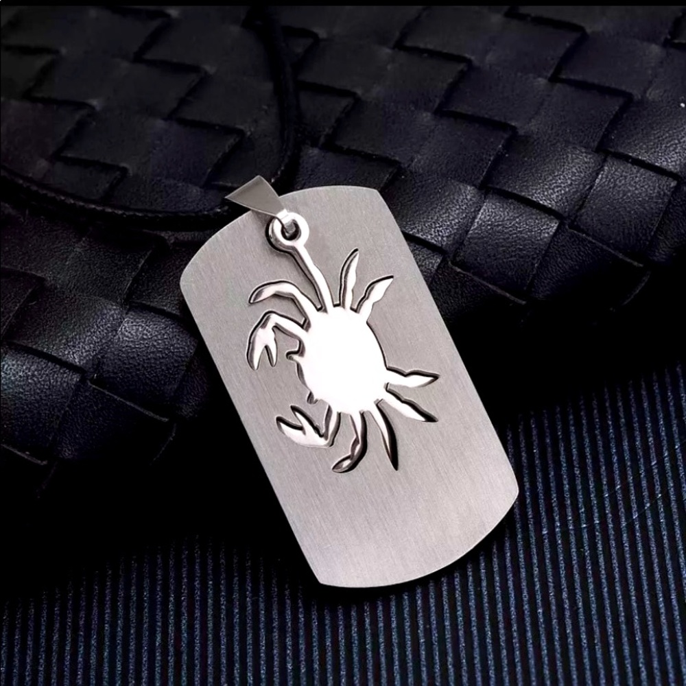Stainless Steel Zodiac Cancer Pendant Necklace